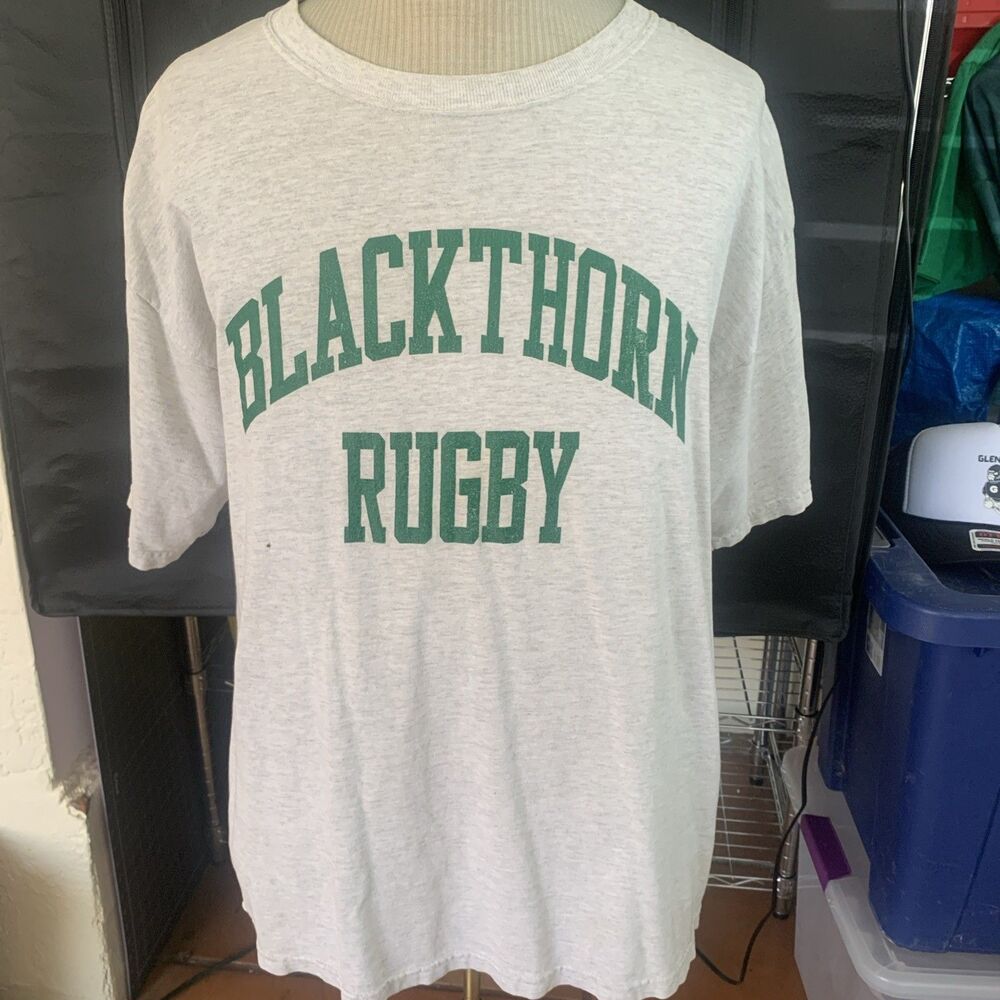 VINTAGE Blackthorn Rugby Football Club T-shirt 1990s Gildan Ultra Silk Screened